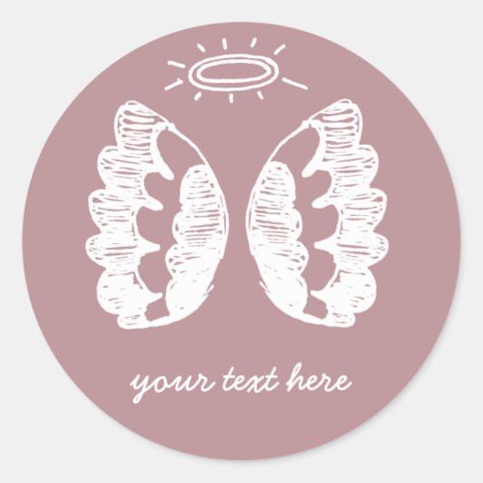 Pink Angel Ronde Sticker (Voorkant)