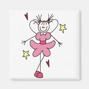 Pink Angel Stick Figuur Magnet