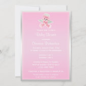Pink Angel Teddy Bear Baby shower Kaart (Achterkant)