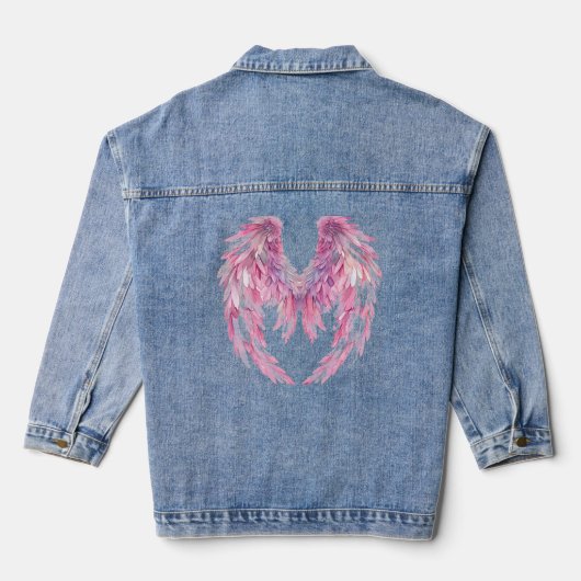 Pink Angel Wings Denim Jean Jacket (Achterkant)
