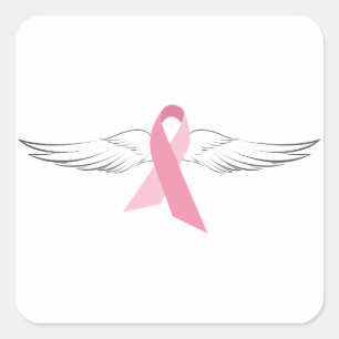 Pink Angel Wings Vierkante Sticker