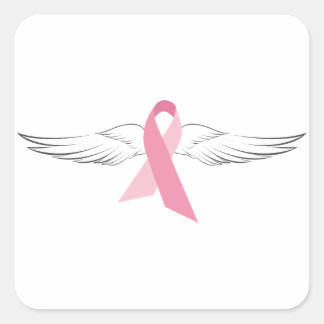 Pink Angel Wings Vierkante Sticker