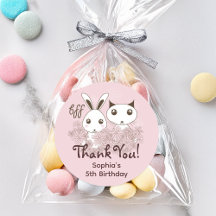 Pink Animal Friends Forever Kids Verjaardagsgunst