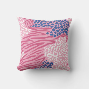 Pink Animal Print Fusion Kussen