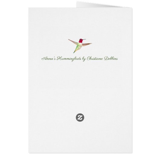 Pink Anna's Hummingbirds Birthday Card (Achterkant)