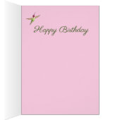 Pink Anna's Hummingbirds Birthday Card (Binnen (Rechts))
