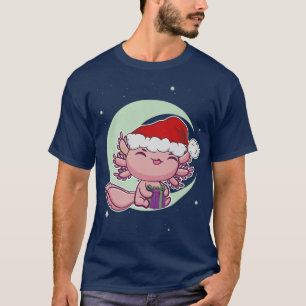 Pink Aolotl Pet White Kerstmis Eve Meican Salaman T-shirt