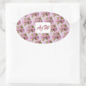 PINK APPARAAT BLOSSOMS MONOGRAMMED OVALE STICKER (Tas)