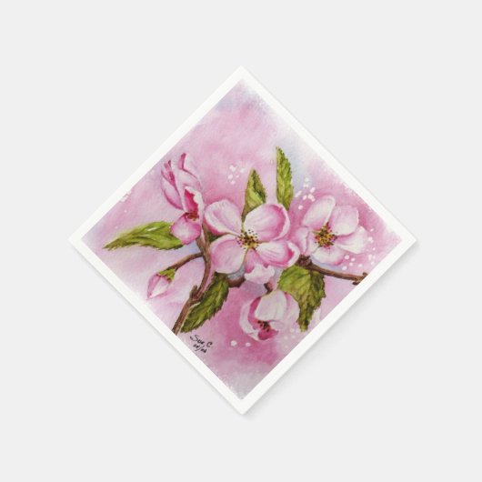 PINK APPARAAT BLOSSOMS PAPIERNAPKINS SERVET (Hoek)