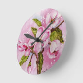 PINK APPARAAT BLOSSOMS WALL CLOCK RONDE KLOK (Hoek)