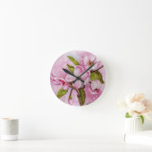 PINK APPARAAT BLOSSOMS WALL CLOCK RONDE KLOK (Huis)