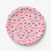Pink Apple Core Paper Plates Papieren Bordje (Voorkant)