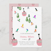 Pink Aprés Snowboard Snowboarden Verjaardag Kaart (Voorkant / Achterkant)