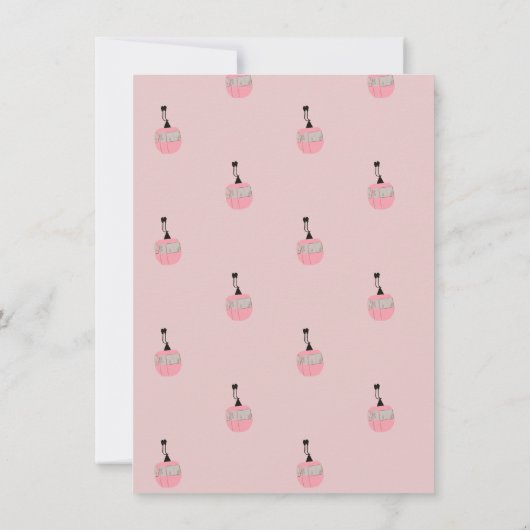 Pink Aprés Snowboard Snowboarden Verjaardag Kaart (Achterkant)