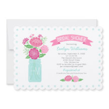  Pink Aqua Floral Mason Jar Vrijgezellenfeest