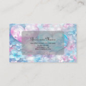 Pink Aqua Hearts and Flowers Visitekaartje (Achterkant)