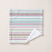 Pink, Aqua, mint, spring rain and mauve stripes Bad Handdoek (Wasdoekje)