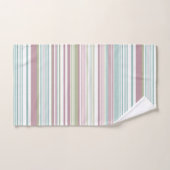 Pink, Aqua, mint, spring rain and mauve stripes Bad Handdoek (Handdoek)