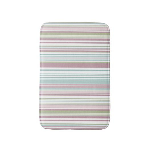 Pink, Aqua, mint, spring rain and mauve stripes Badmat (Voorkant Verticaal)
