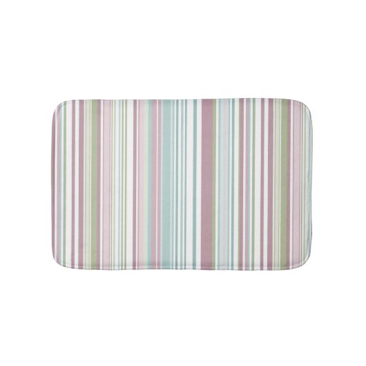 Pink, Aqua, mint, spring rain and mauve stripes Badmat (Voorkant)