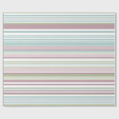 Pink, Aqua, mint, spring rain and mauve stripes Cadeaupapier (Vlak)