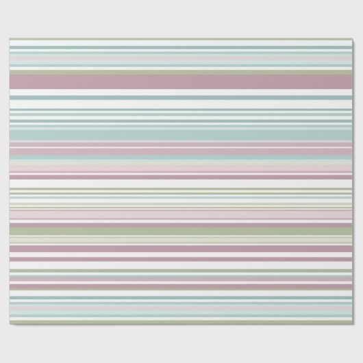 Pink, Aqua, mint, spring rain and mauve stripes Cadeaupapier (Vlak)