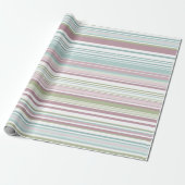 Pink, Aqua, mint, spring rain and mauve stripes Cadeaupapier (Uitgerold)