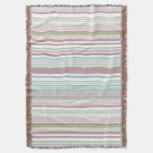 Pink, Aqua, mint, spring rain and mauve stripes Deken (Voorkant Verticaal)