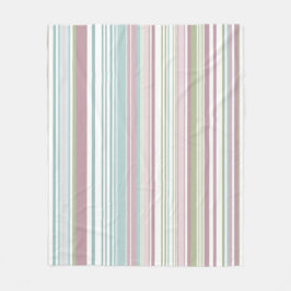 Pink, Aqua, mint, spring rain and mauve stripes Fleece Deken