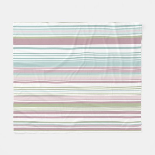 Pink, Aqua, mint, spring rain and mauve stripes Fleece Deken (Voorkant (Horizontaal))