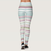 Pink, Aqua, mint, spring rain and mauve stripes Leggings (Achterkant)