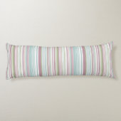 Pink, Aqua, mint, spring rain and mauve stripes Lichaamskussen (Achterkant)