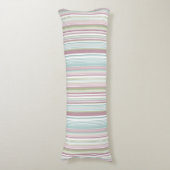 Pink, Aqua, mint, spring rain and mauve stripes Lichaamskussen (Voorkant Verticaal)