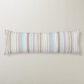 Pink, Aqua, mint, spring rain and mauve stripes Lichaamskussen (Voorkant)