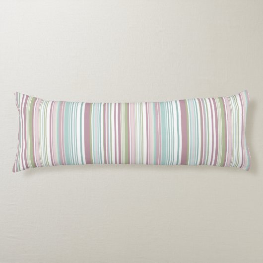 Pink, Aqua, mint, spring rain and mauve stripes Lichaamskussen (Voorkant)