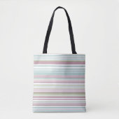 Pink, Aqua, mint, spring rain and mauve stripes Tote Bag (Voorkant)