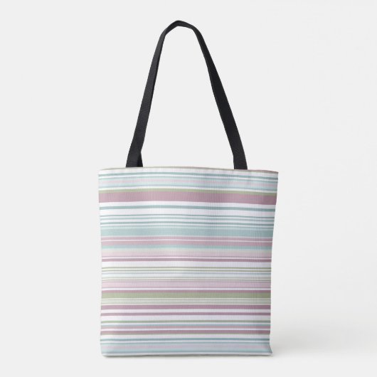 Pink, Aqua, mint, spring rain and mauve stripes Tote Bag (Achterkant)