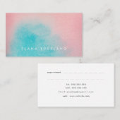 Pink Aqua Sky Waterverf Wash Dames Afsprakenkaartje (Voorkant / Achterkant)