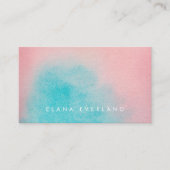 Pink Aqua Sky Waterverf Wash Dames Afsprakenkaartje (Voorkant)