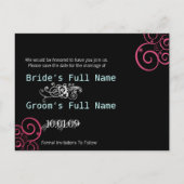 Pink & Aqua Swirls Bewaar de datum met je foto Aankondigingskaart (Achterkant)