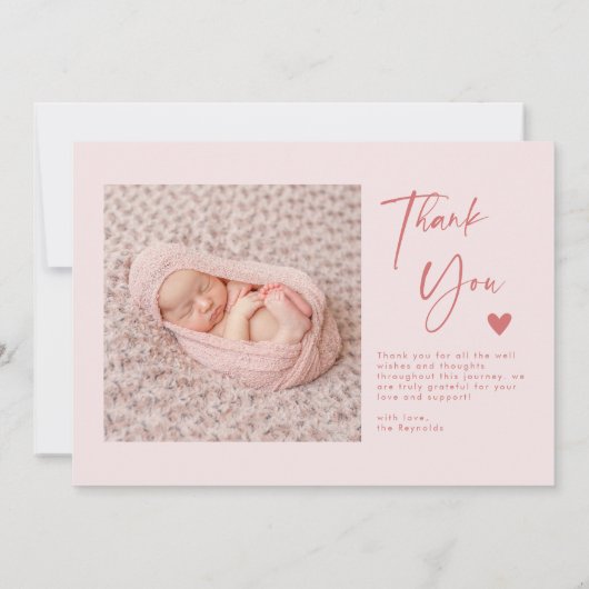 Pink Arch Lijst Geboorteaankondiging Kaart (Achterkant)