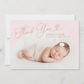 Pink Arch Lijst Thank You Geboorteaankondiging Aankondiging (Voorkant)