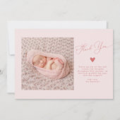 Pink Arch Lijst Thank You Geboorteaankondiging Aankondiging (Achterkant)