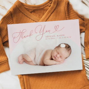 Pink Arch Lijst Thank You Geboorteaankondiging Aankondiging