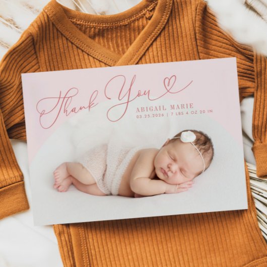 Pink Arch Lijst Thank You Geboorteaankondiging Aankondiging