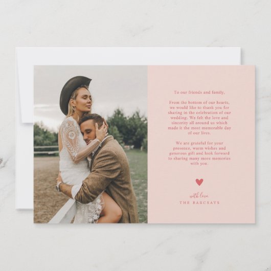 Pink Arch Wedding Bedankt Script (Achterkant)