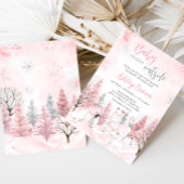 Pink Arctic Animals Baby shower Kaart