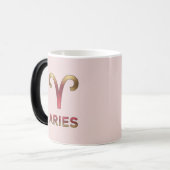Pink Aries Glyph Red Gold Morphing Mug Magische Mok (Voorkant links)