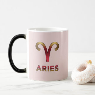 Pink Aries Glyph Red Gold Morphing Mug Magische Mok