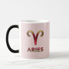 Pink Aries Glyph Red Gold Morphing Mug Magische Mok